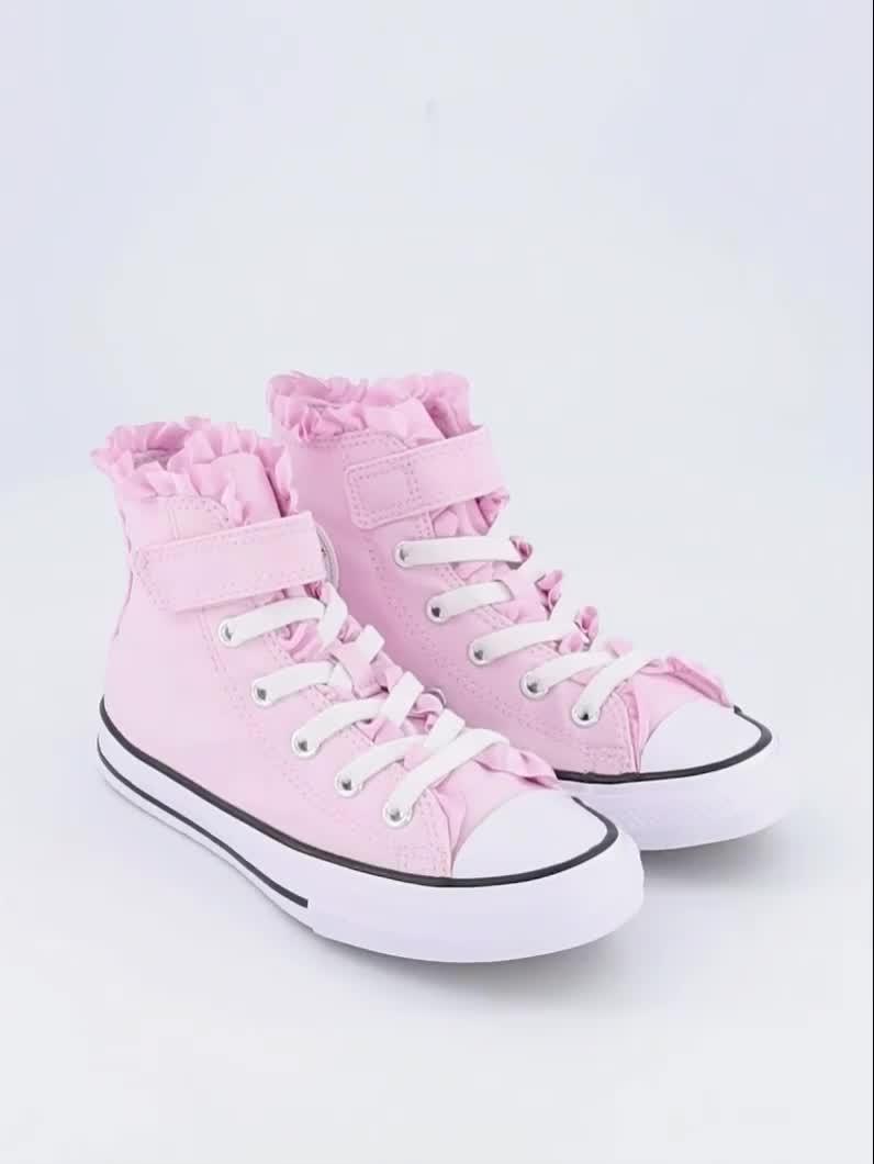 Image thumbnail 7 of 7 of Converse Boys Chuck Taylor All Star Ruffle Collar Touch Fasten Trainers - Pink