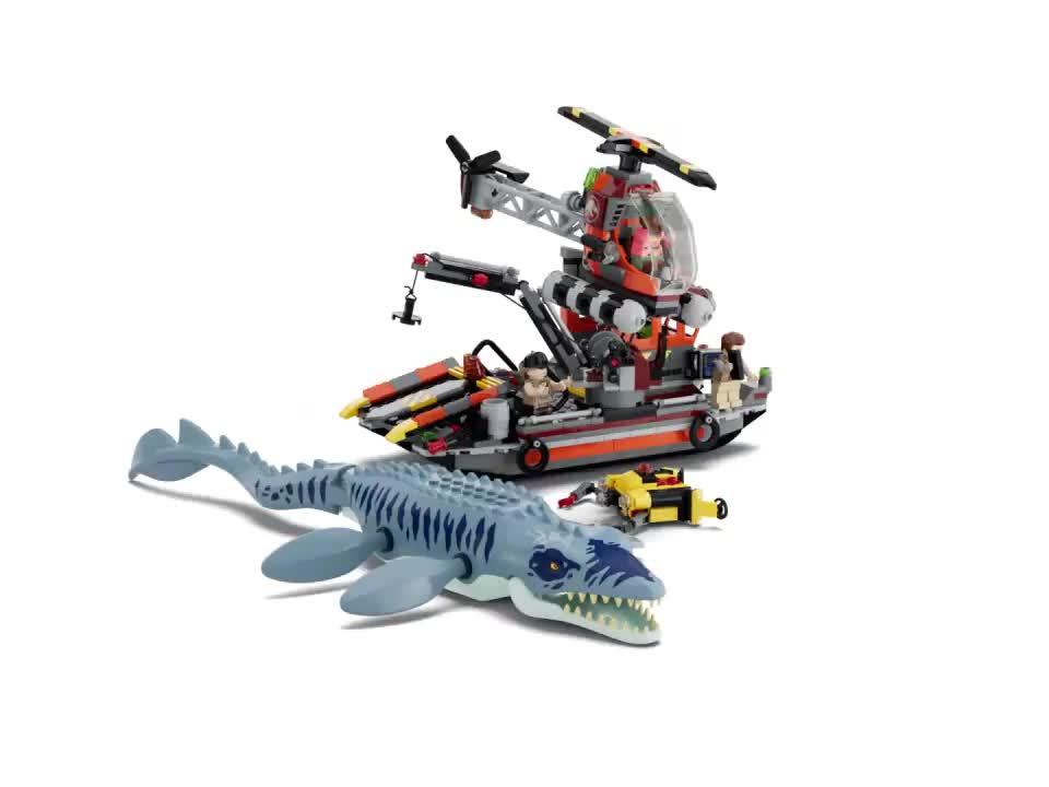Image thumbnail 8 of 8 of LEGO Jurassic World Mosasaurus Dinosaur Boat Attack Toy 77983