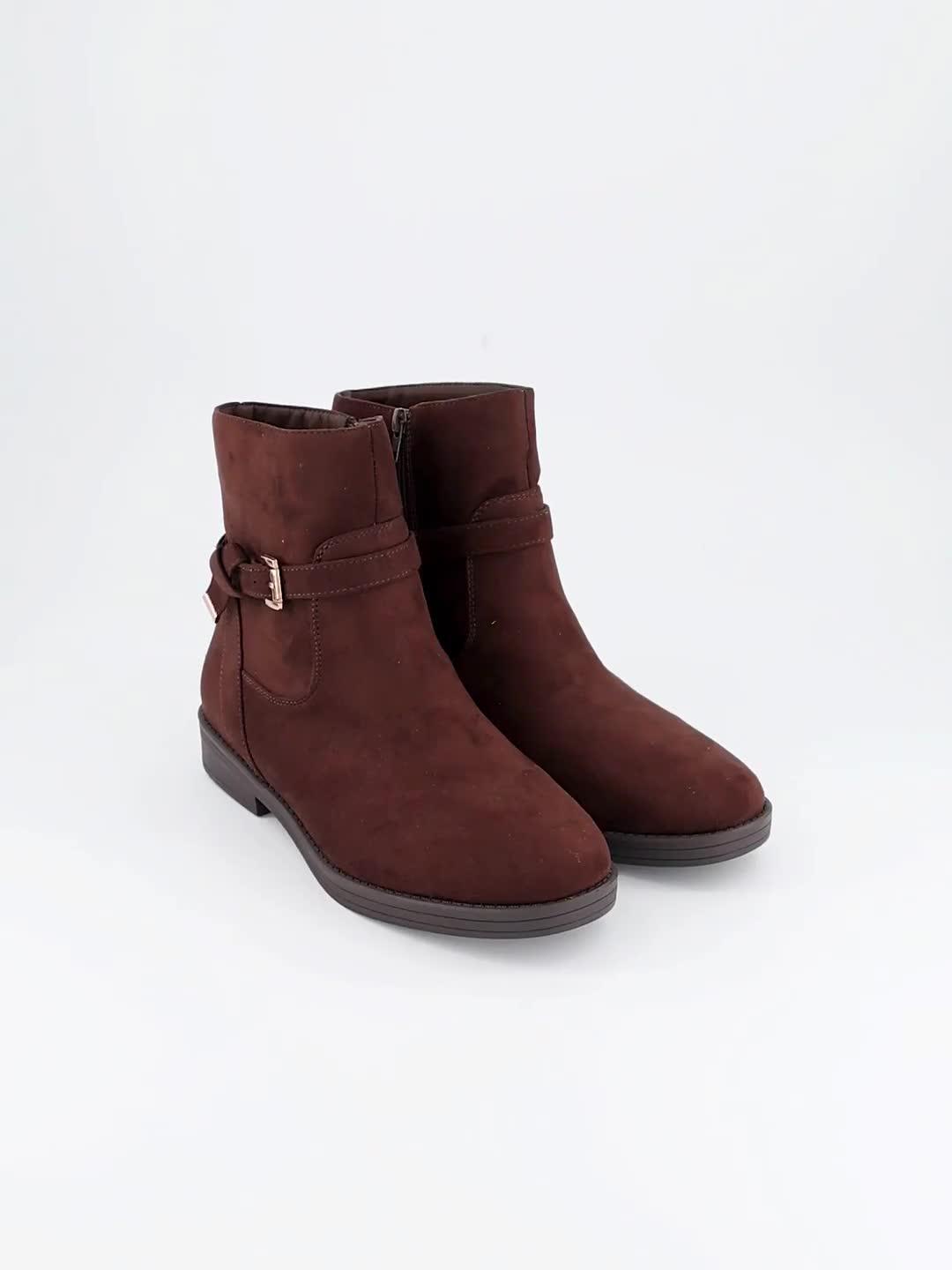 Image thumbnail 7 of 7 of The Very Collection Extra Wide Fit Ankle Boots with Buckle Strap Detail - Brown