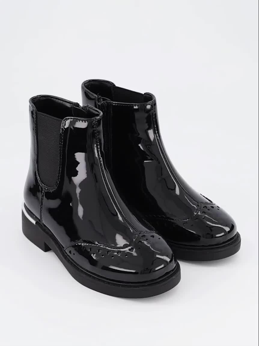Image thumbnail 7 of 7 of The Very Collection Younger Girls Patent Chelsea Boot - Black