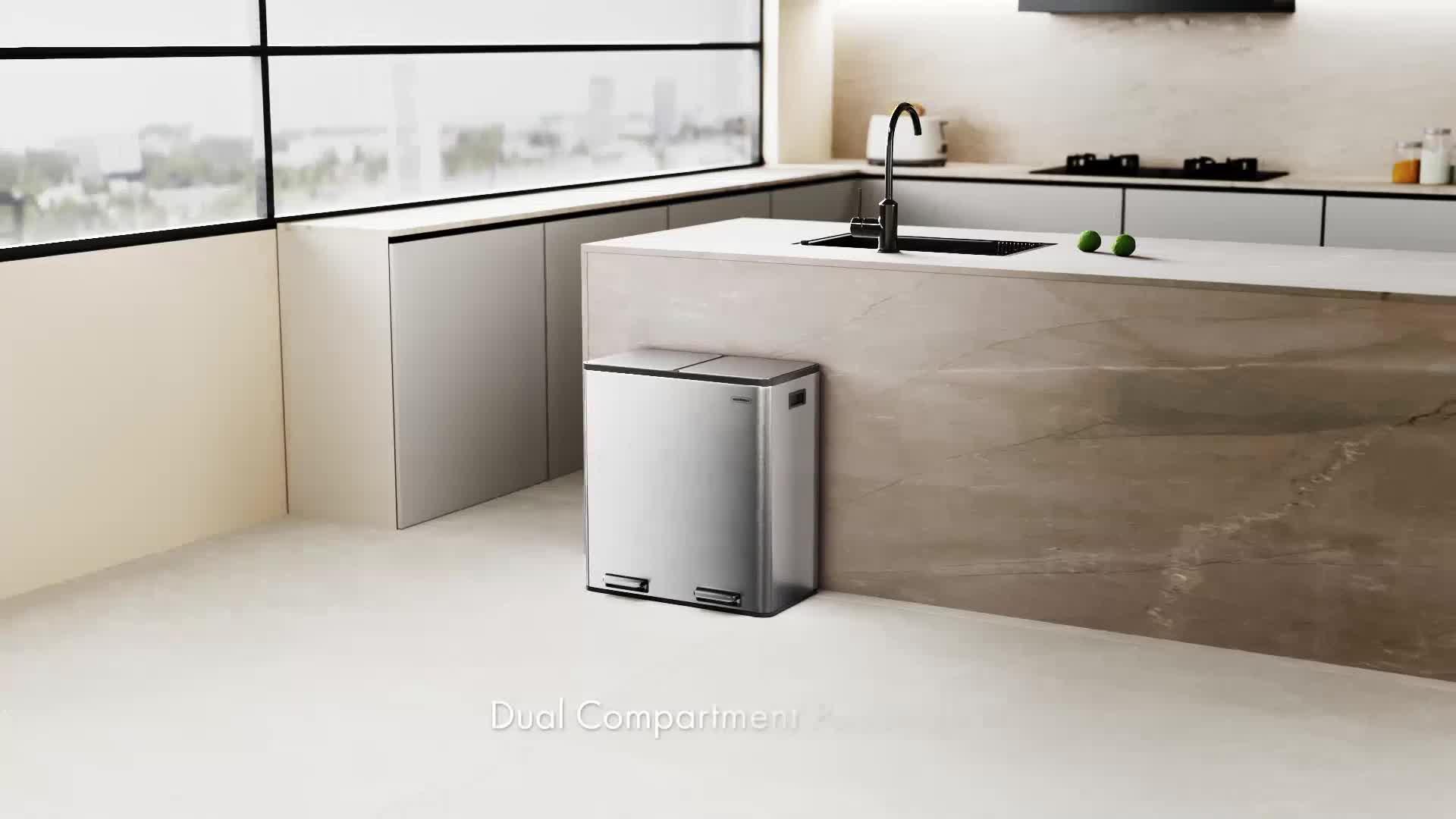 Image thumbnail 8 of 8 of Vonhaus Stainless Steel Double Bin - 60l