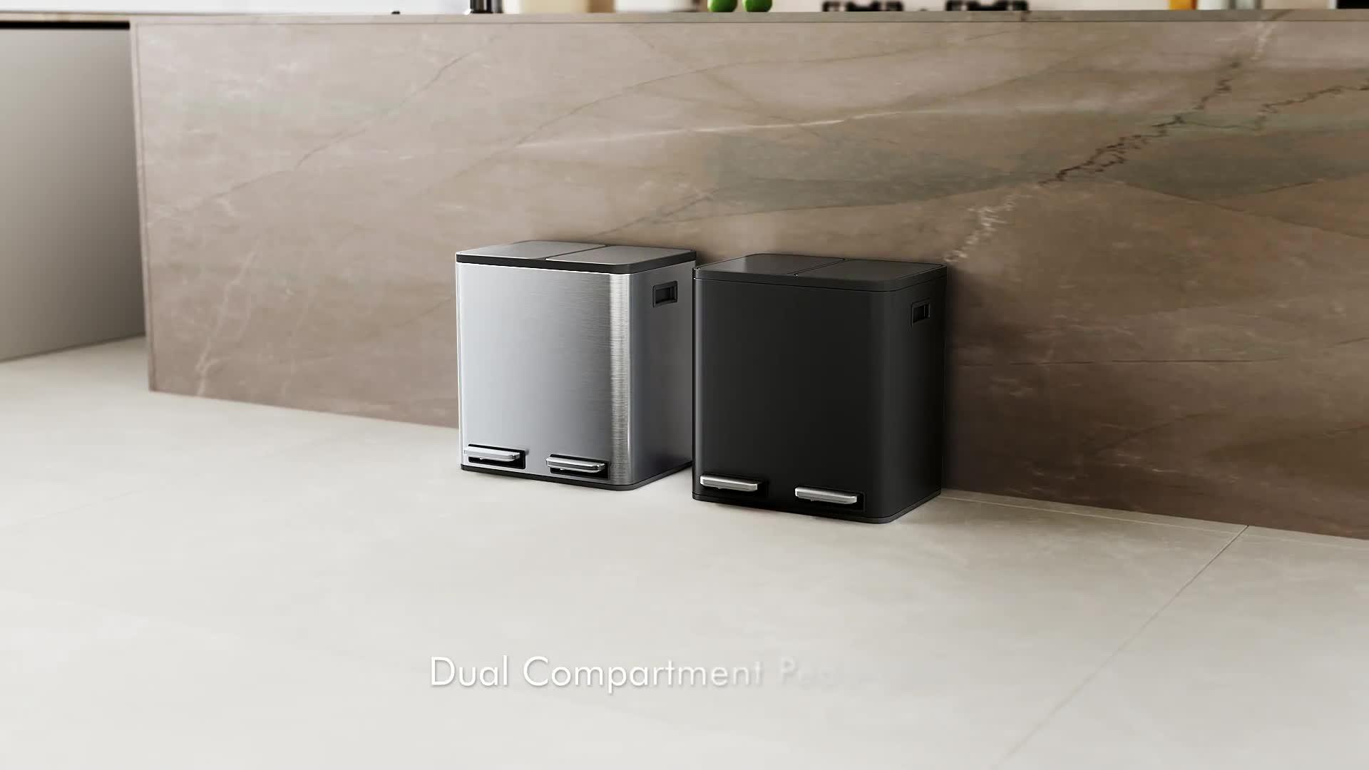 Image thumbnail 8 of 8 of Vonhaus Stainless Steel Double Bin - 30l