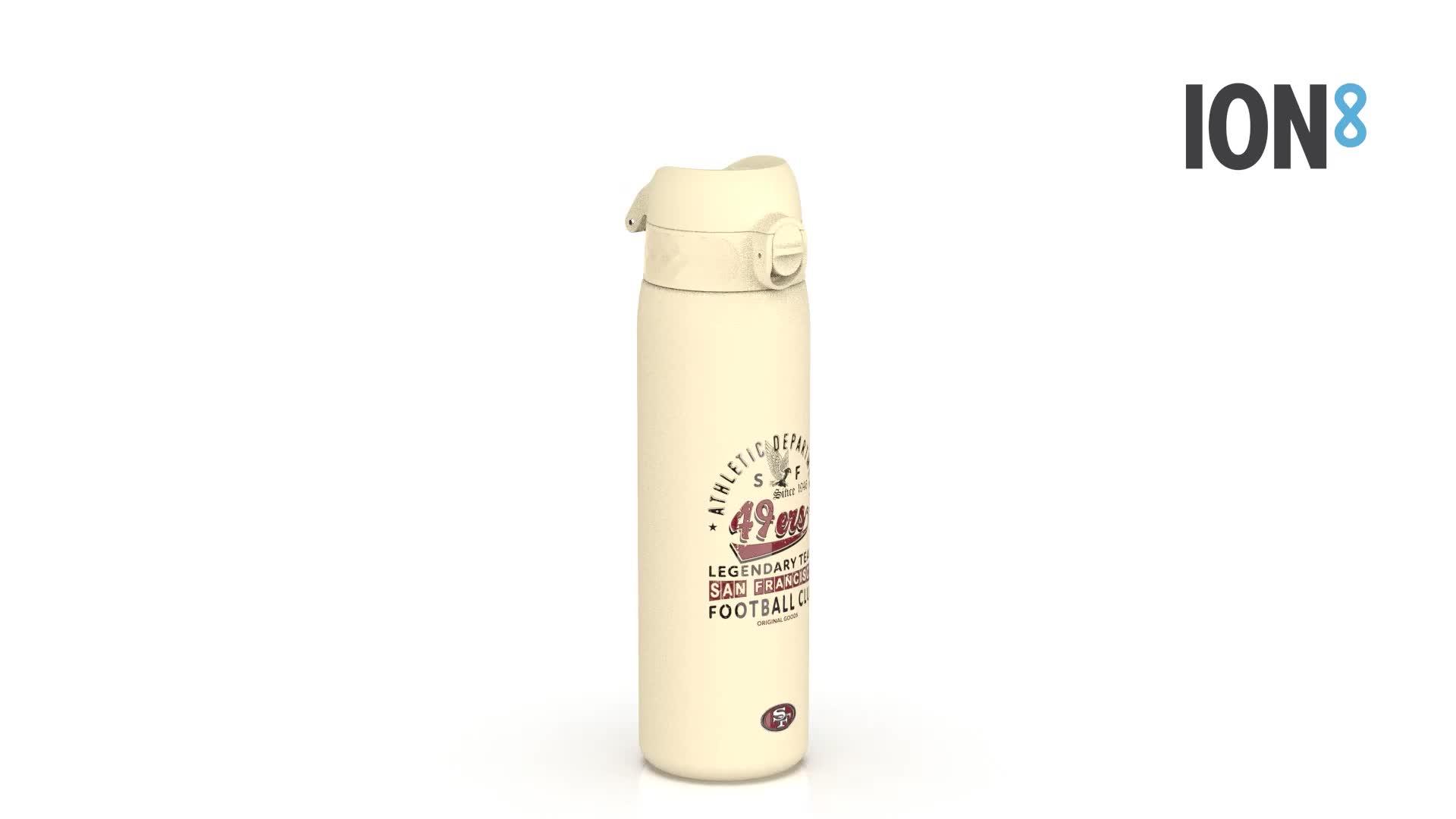 Image thumbnail 3 of 3 of Ion8 Leak Proof Slim Water Bottle, Stainless Steel, Nfl E 49ers, 600ml (20oz)