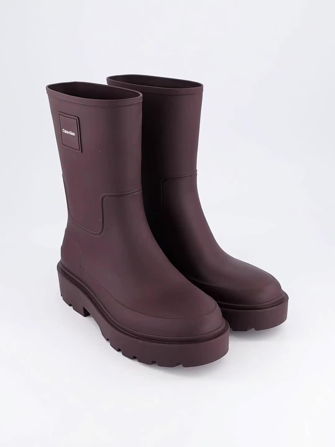 Image thumbnail 7 of 7 of Calvin Klein Women's Mid Rainboot Rubber Wellington Boots - Brown