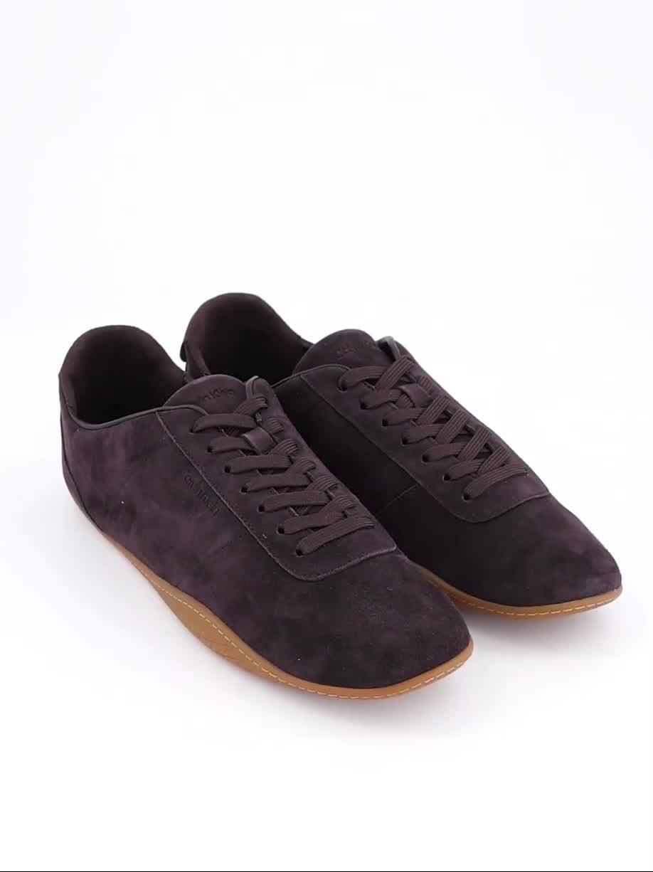 Image thumbnail 7 of 7 of Calvin Klein Suede Hybrid Ballet Trainers - Brown