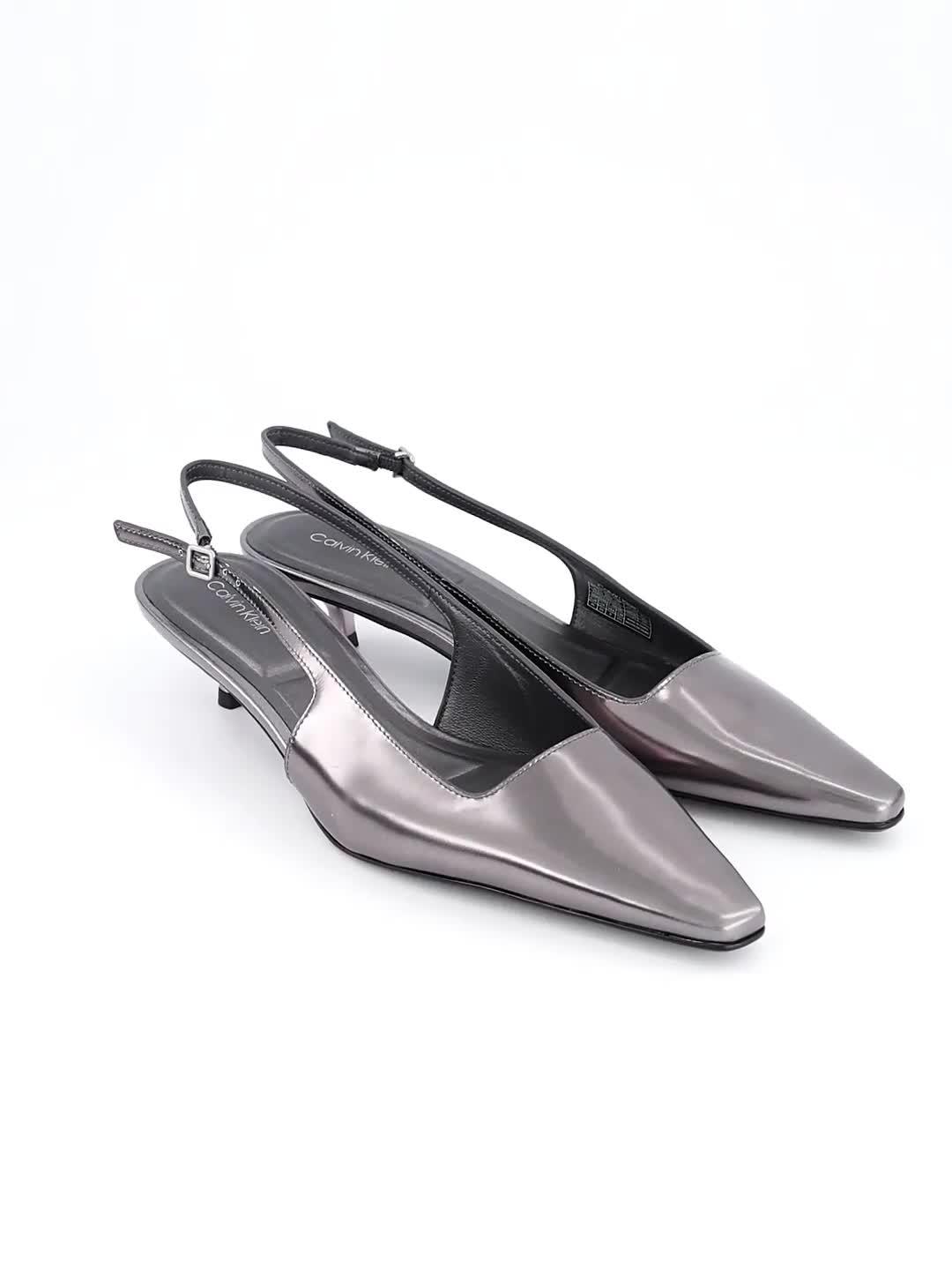 Image thumbnail 7 of 7 of Calvin Klein Kitten Heel Pump Slingback Shoes - Silver