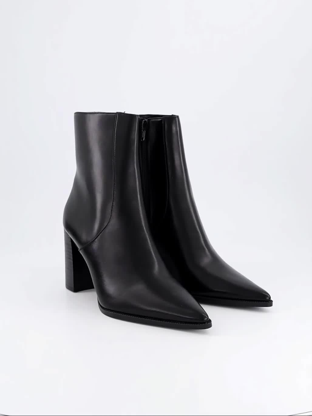 Image thumbnail 7 of 7 of Mango Womens Pointed Toe Block Heel Ankle Boots - Black