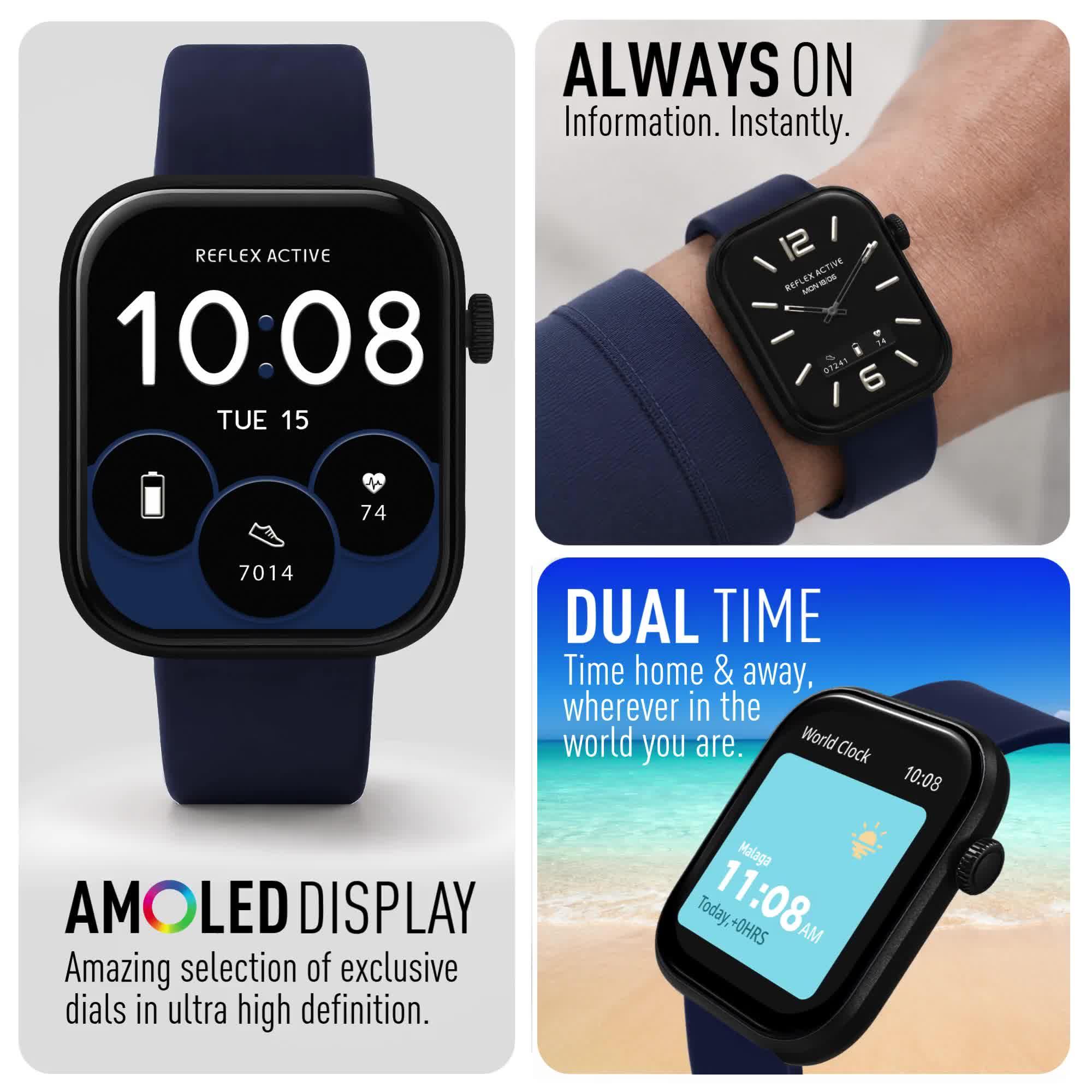 Image thumbnail 8 of 8 of Reflex Active Spectra Navy Silicone Strap Smart Watch