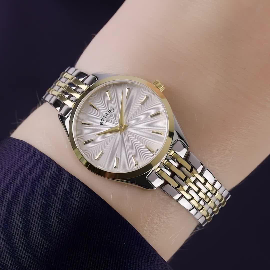 Image thumbnail 6 of 6 of Rotary Ladies Ultra Slim SS/GP Bracelet White Dial 50m