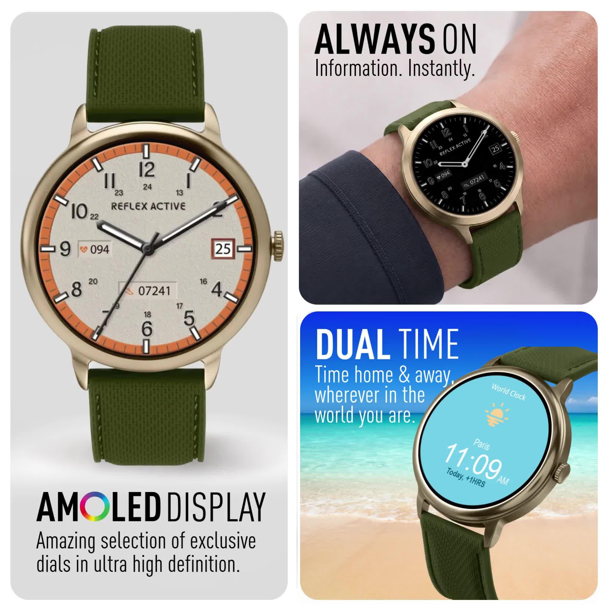 Image thumbnail 8 of 8 of Reflex Active Spectra Khaki Silicone Strap Smart Watch