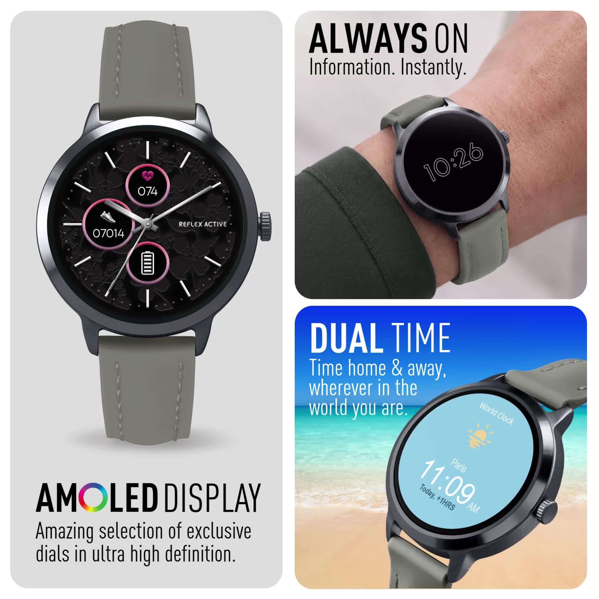 Image thumbnail 8 of 8 of Reflex Active Spectra Cool Grey Silicone Strap Smart Watch