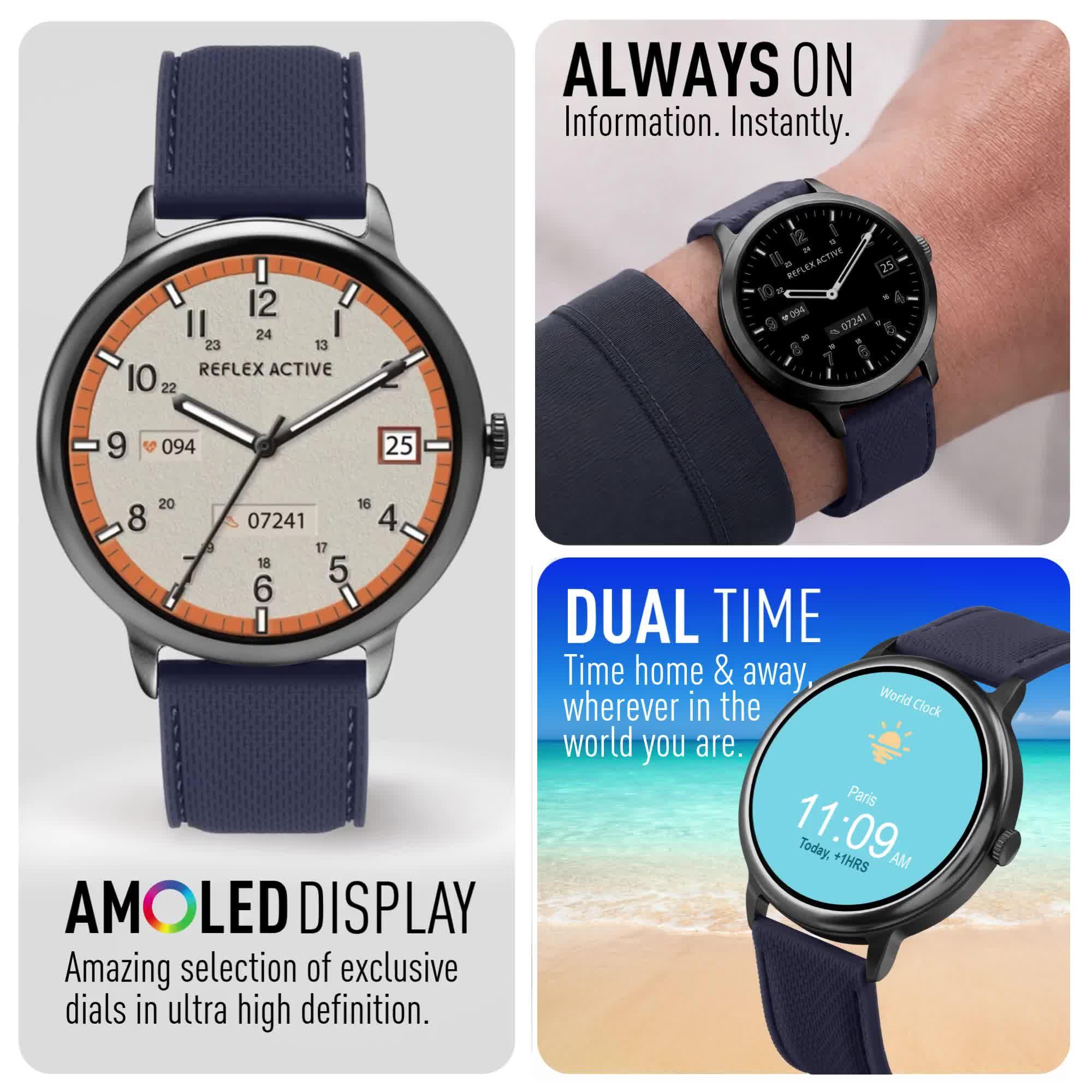 Image thumbnail 8 of 8 of Reflex Active Spectra Navy Silicone Strap Smart Watch