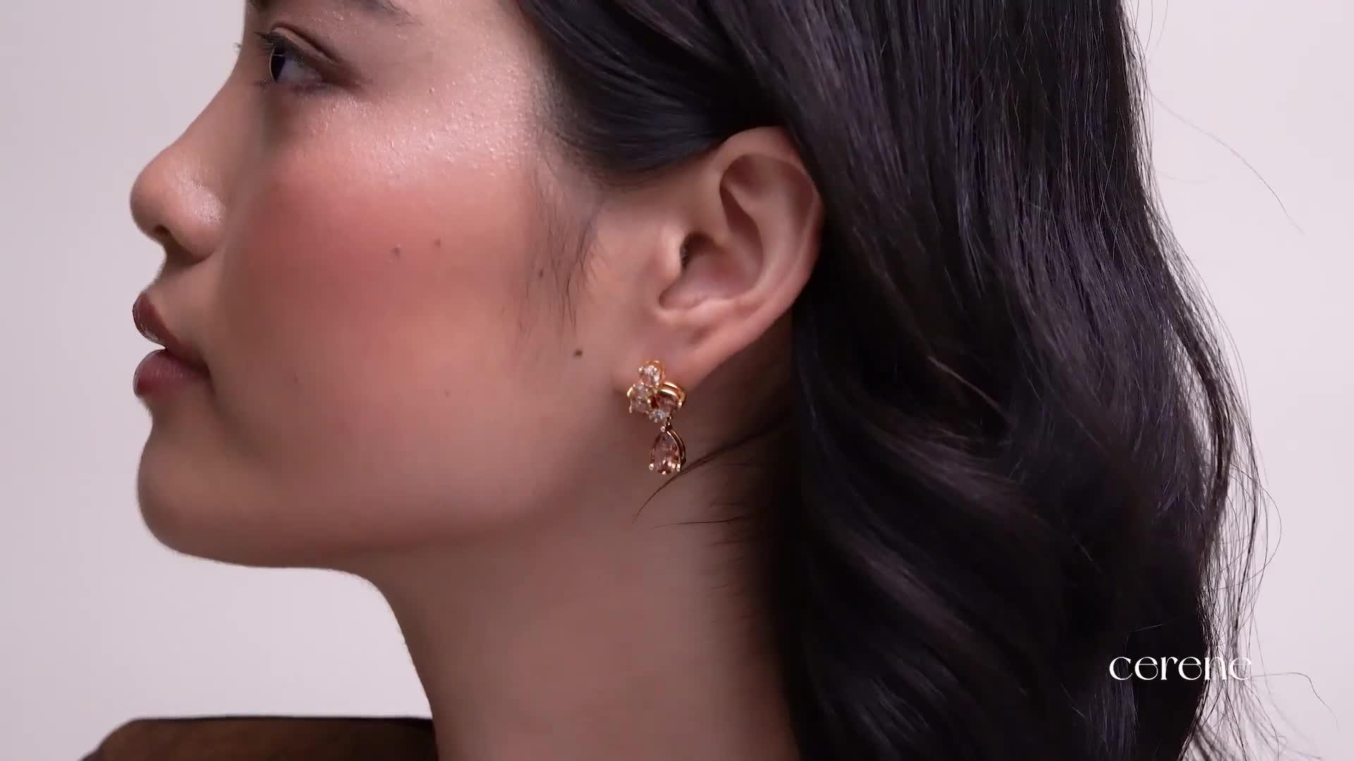 Image thumbnail 7 of 7 of Cerene VIVE: Crystal Cluster Drop Earrings