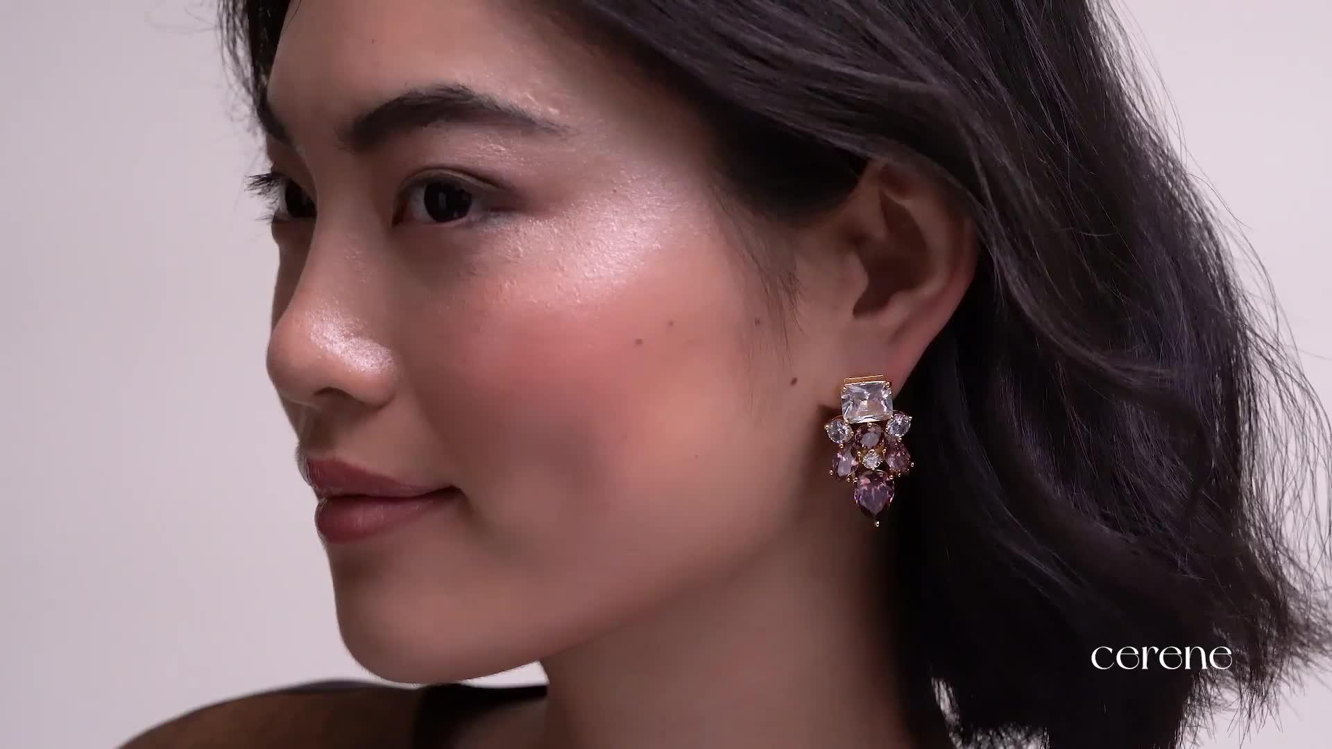 Image thumbnail 7 of 7 of Cerene NUMA: Statement Crystal Drop Earrings